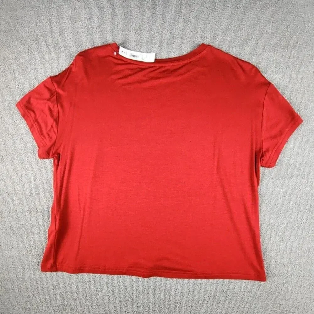 NWT Ariat Shirt Womens Small Red Cowgirl Canyon Cropped Western Graphic Tee